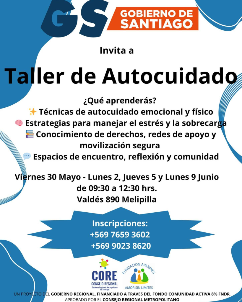 Fundación Apanines invita a participar de talleres de autocuidado