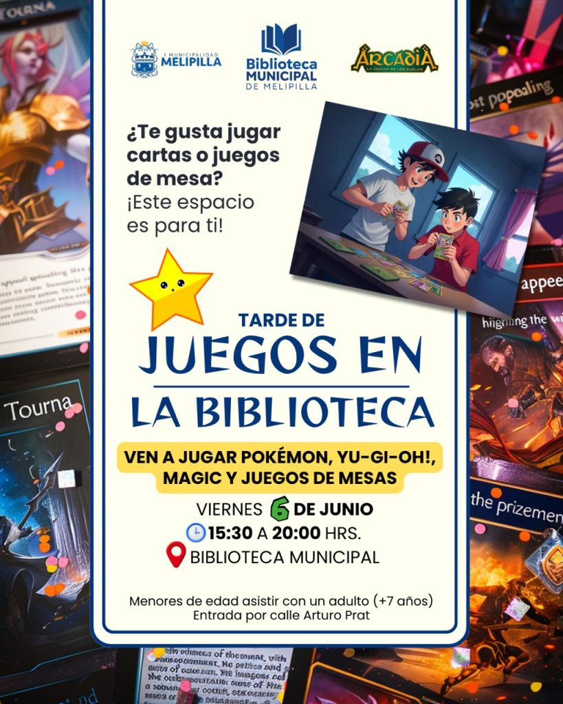 Invitan a Tarde de Juegos en la Biblioteca Municipal de Melipilla