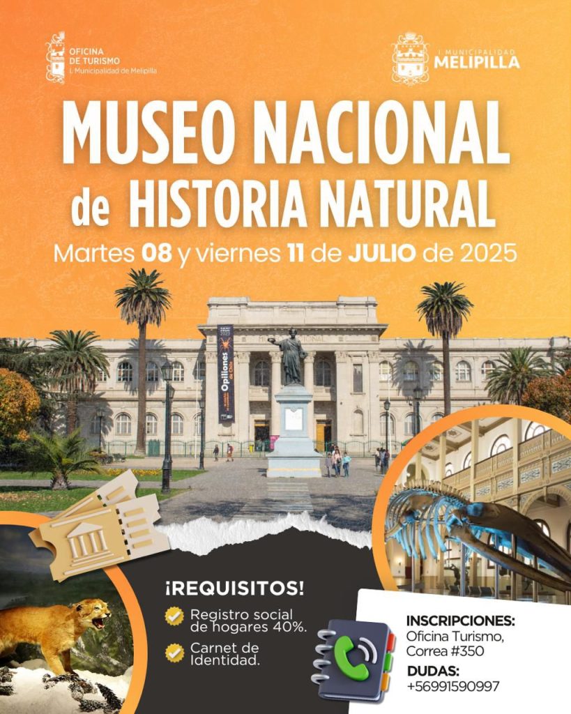 Municipalidad de Melipilla ofrece visitas gratuitas al Museo de Historia Natural en vacaciones de invierno