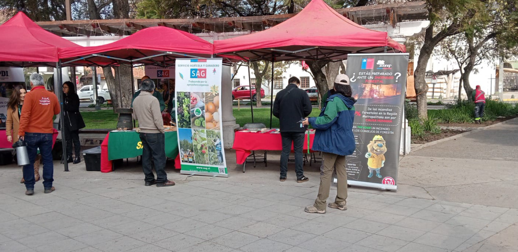 Instituciones de emergencia forestal participan en feria informativa en Plaza de Armas de Talagante
