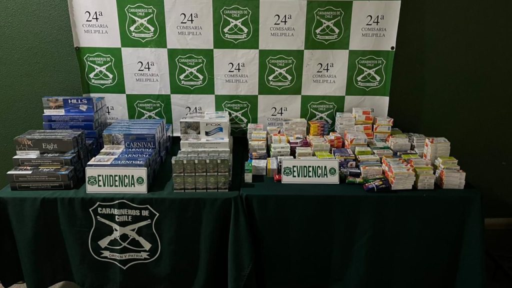 Operativo conjunto en Melipilla logra decomiso de cigarrillos y medicamentos ilegales