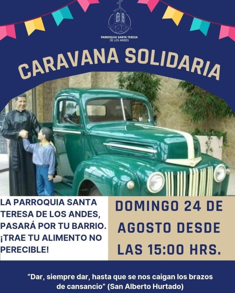 Parroquia Santa Teresa de Los Andes invita a participar en Caravana Solidaria en apoyo a adultos mayores