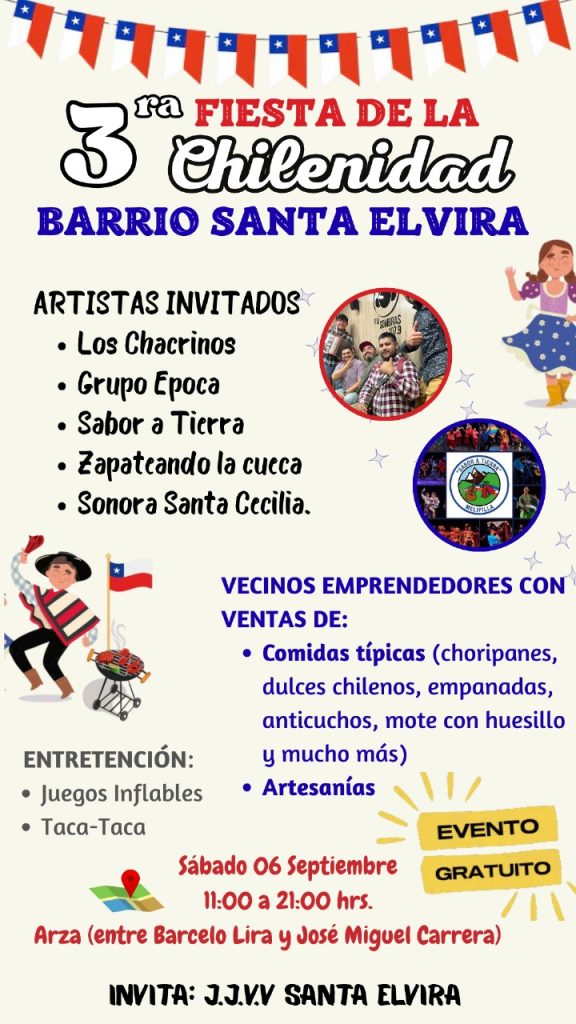 Barrio Santa Elvira tendrá su fiesta de la chilenidad