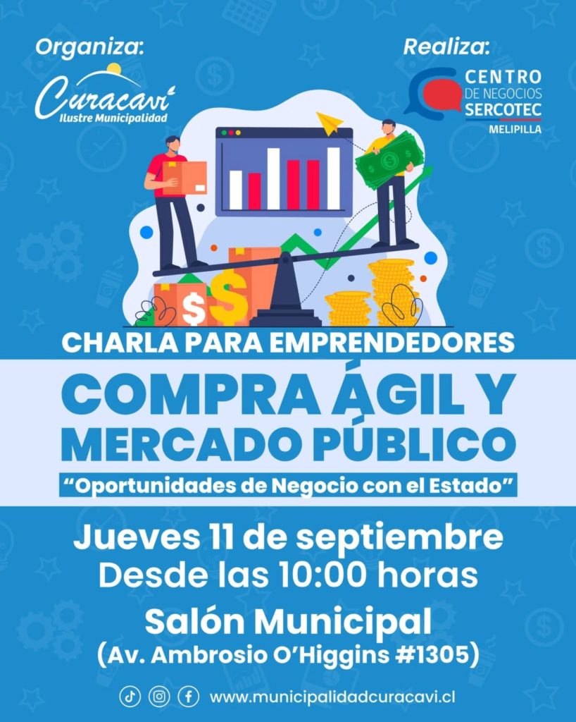 Invitan a charla gratuita en Curacaví sobre oportunidades de negocios con el Estado 